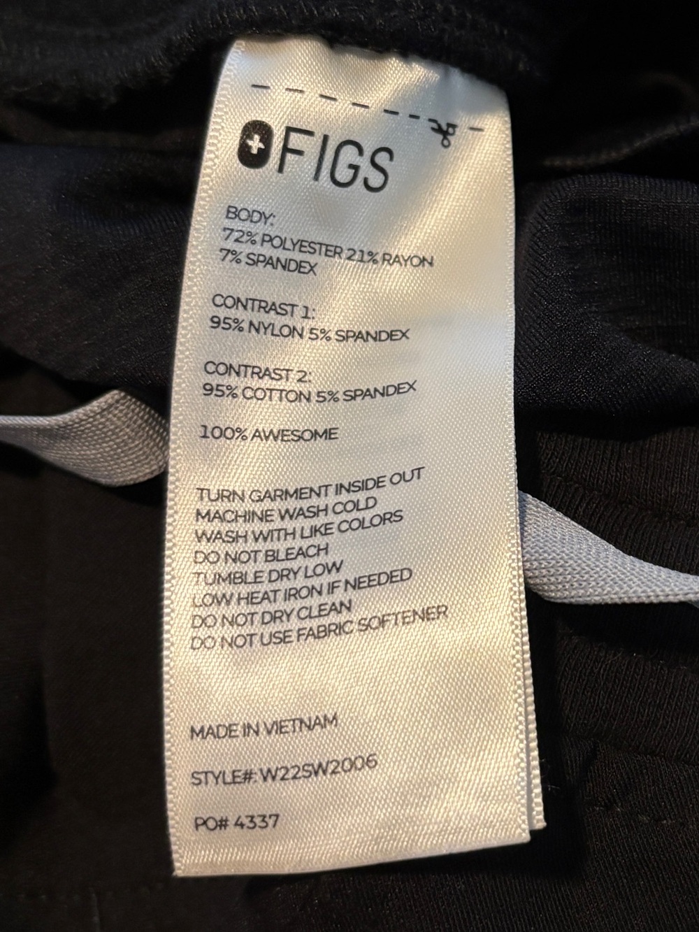 FIGS Maternity Zamora Jogger Scrub Pants Black Size Medium - Picture 4 of 4